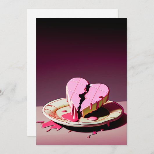 gebroken hartcake feestdagenkaart (Voorkant / Achterkant)