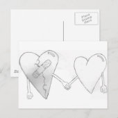 gebroken harten briefkaart (Voorkant / Achterkant)