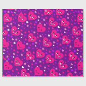 Gebroken harten houden van paarse valentijnen cadeaupapier (Vlak)