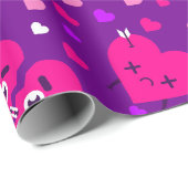 Gebroken harten houden van paarse valentijnen cadeaupapier (Rol Hoek)