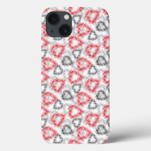 Gebroken harten in rood en grijs op wit Case-Mate iPhone case (Achterkant)