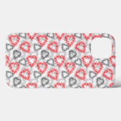 Gebroken harten in rood en grijs op wit Case-Mate iPhone case (Achterkant (horizontaal))