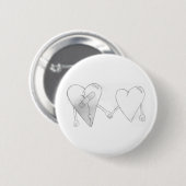 gebroken harten ronde button 5,7 cm (Voorkant /achterkant)