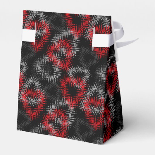 Gebroken harten rood en grijs op zwarte achtergron bedankdoosjes (Achterkant)