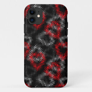 Gebroken harten rood en grijs op zwarte achtergron Case-Mate iPhone case