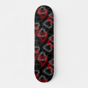 Gebroken harten rood en grijs op zwarte achtergron persoonlijk skateboard