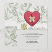 Gebroken hartenpas Verlies sympathiekaart Kaart (Voorkant / Achterkant)