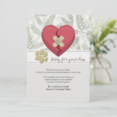 Gebroken hartenpas Verlies sympathiekaart Kaart (Staand voorkant)