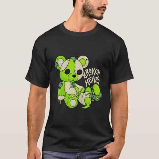 Gebroken HE Beer 6 Electric Green Shoes T-shirt (Voorkant)