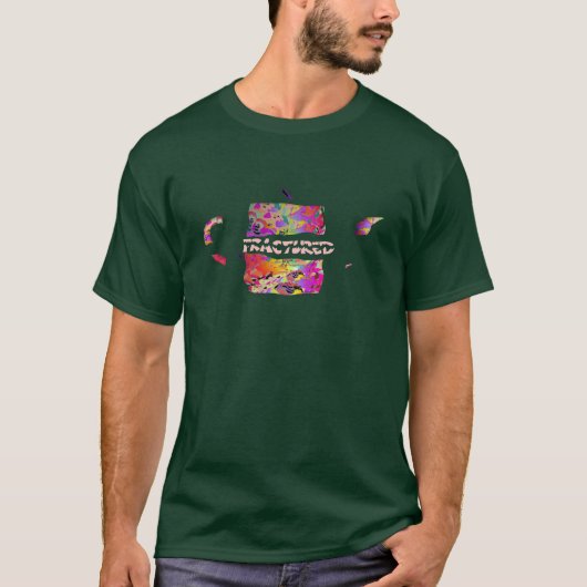 Gebroken Heren Dk Groen T-shirt (Voorkant)
