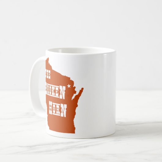 gebroken hoorn mok sinaasappel (Voorkant links)