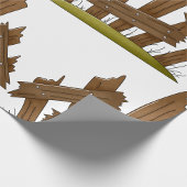 Gebroken houten hek rustieke boerderij cadeaupapier