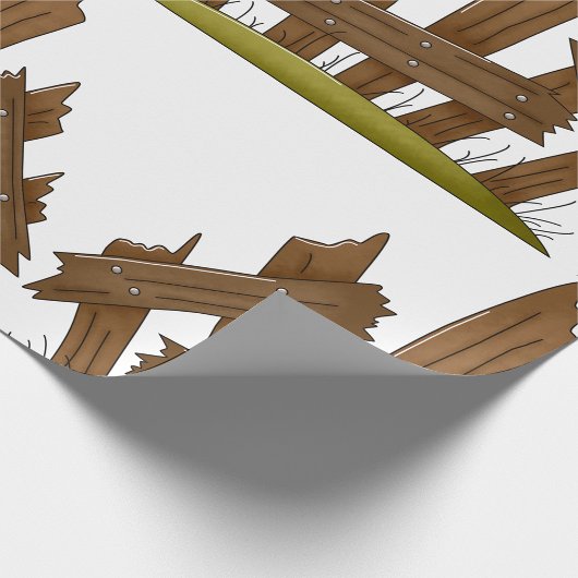 Gebroken houten hek rustieke boerderij cadeaupapier