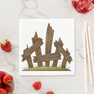 Gebroken houten hek rustieke boerderij servet