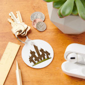 Gebroken houten hek rustieke boerderij sleutelhanger