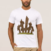 Gebroken houten hek rustieke boerderij t-shirt (Voorkant)