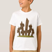 Gebroken houten hek rustieke boerderij t-shirt (Voorkant)