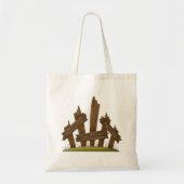Gebroken houten hek rustieke boerderij tote bag (Voorkant)