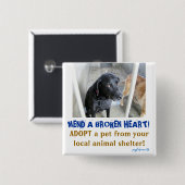 Gebroken huisdieren vierkante button 5,1 cm (Voorkant /achterkant)