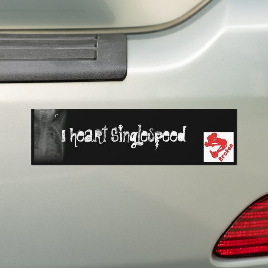 Gebroken I hart Singlespeed Bumpersticker (Op auto)