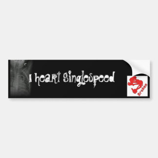 Gebroken I hart Singlespeed Bumpersticker
