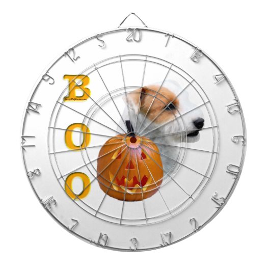 Gebroken jas Parson Russell Terrier Halloween BOO Dartbord (Voorkant)