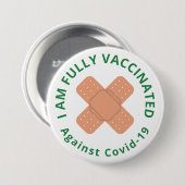 Gebroken kleefbandjes volledig gevaccineerd ronde button 7,6 cm (Voorkant /achterkant)