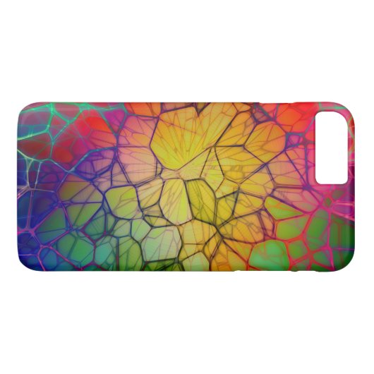 Gebroken-kleurige Glas in lood mozaïek Case-Mate iPhone Case (Achterkant (Horizontaal))