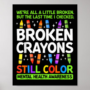 Gebroken kleurpotloden blijven de geestelijke gezo poster