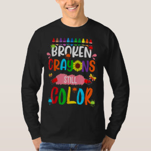 Gebroken kleurpotloden blijven kleuren Mentale Gez T-shirt