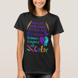 Gebroken kleurpotloden Kleur nog steeds T-shirt Pr