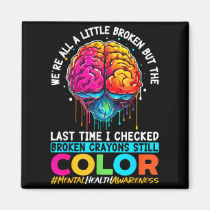 Gebroken kleurpotloden kleuren bewustzijn van gees magneet