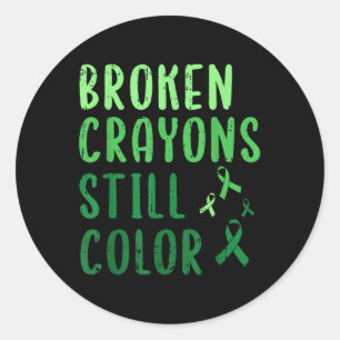 Gebroken kleurpotloden Kleuren nog steeds bewustzi Ronde Sticker