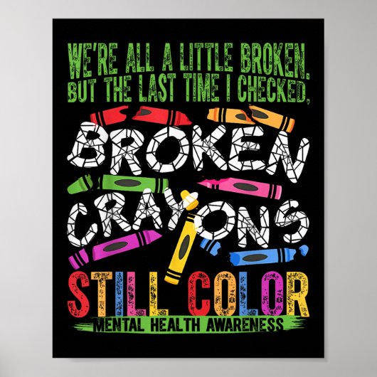 Gebroken kleurpotloden kleuren nog steeds de geest poster (Voorkant)