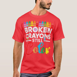 Gebroken kleurpotloden kleuren nog steeds Geesteli T-shirt