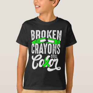 Gebroken kleurpotloden kleuren nog steeds mentale t-shirt