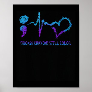 Gebroken kleurpotloden Kleuren nog steeds Preventi Poster