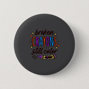Gebroken kleurpotloden maken nog steeds kleur bewu ronde button 5,7 cm