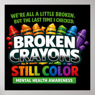 Gebroken kleurpotloden poster