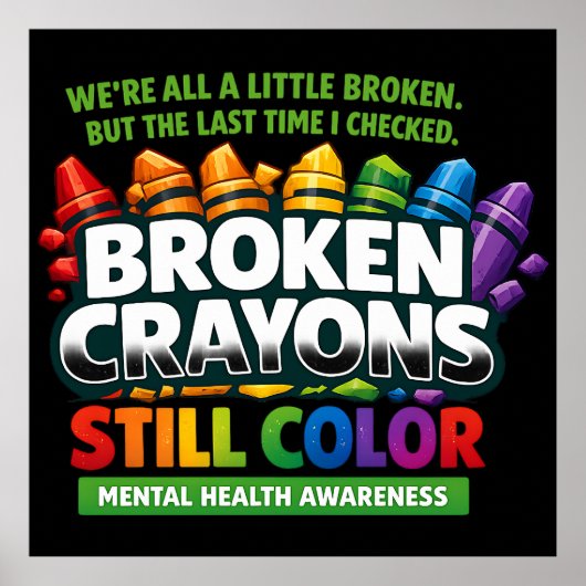 Gebroken kleurpotloden poster (Voorkant)