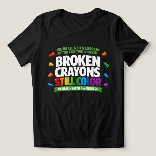 Gebroken kleurpotloden Tri-Blend shirt (Design voorkant)