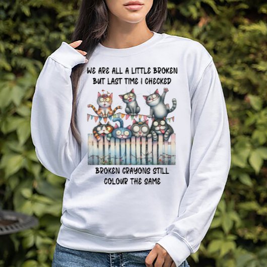 Gebroken kleurpotloden trui