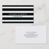 Gebroken kleurrijke zwarte strepen Hedendaags Visitekaartje (Voorkant / Achterkant)