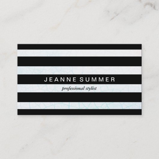 Gebroken kleurrijke zwarte strepen Hedendaags Visitekaartje (Voorkant)