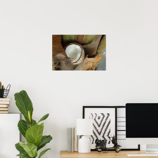 Gebroken kokosnoot poster (Thuiskantoor)