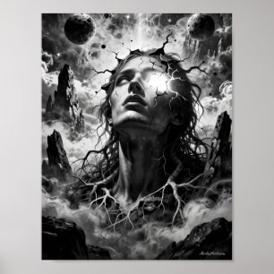 Gebroken Kosmisch Geest Surrealistisch Portret Pos Poster