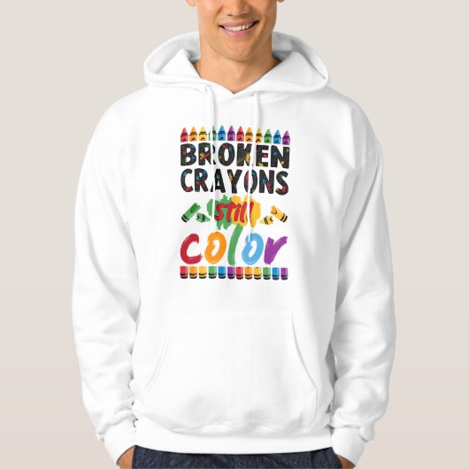 gebroken krayon nog kleur hoodie (Voorkant)