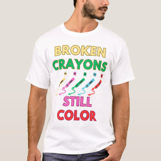 gebroken krayon nog kleur t-shirt