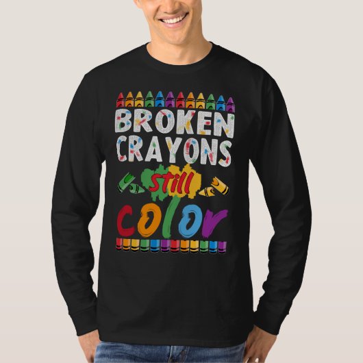 gebroken krayon nog kleur t-shirt (Voorkant)