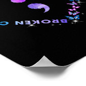 Gebroken krayons nog steeds Kleur Semicolon Suicid Poster (Hoek)